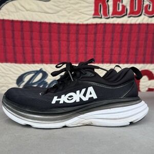 Hoka One One Bondi 8 Womens Size 7 Black White Athletic Running Shoes Sneakers